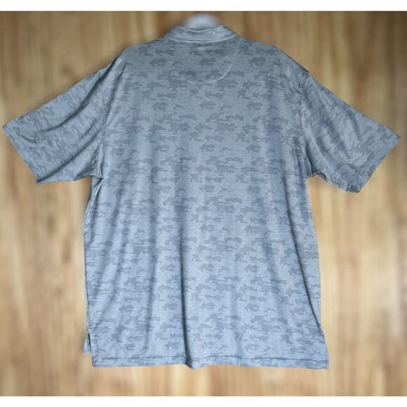 Peter Millar XXL Summer Comfort Polo Shirt Gray Camo Performance Golf Activewear - Picture 4 of 8